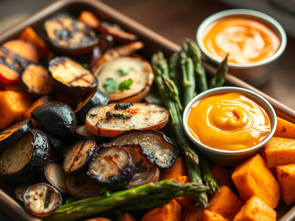 Fabulously easy grilled veggies with spicy aioli